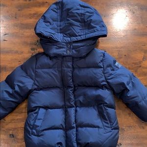 Baby Gap Blue Puffer Coat with Detachable Hood 2T